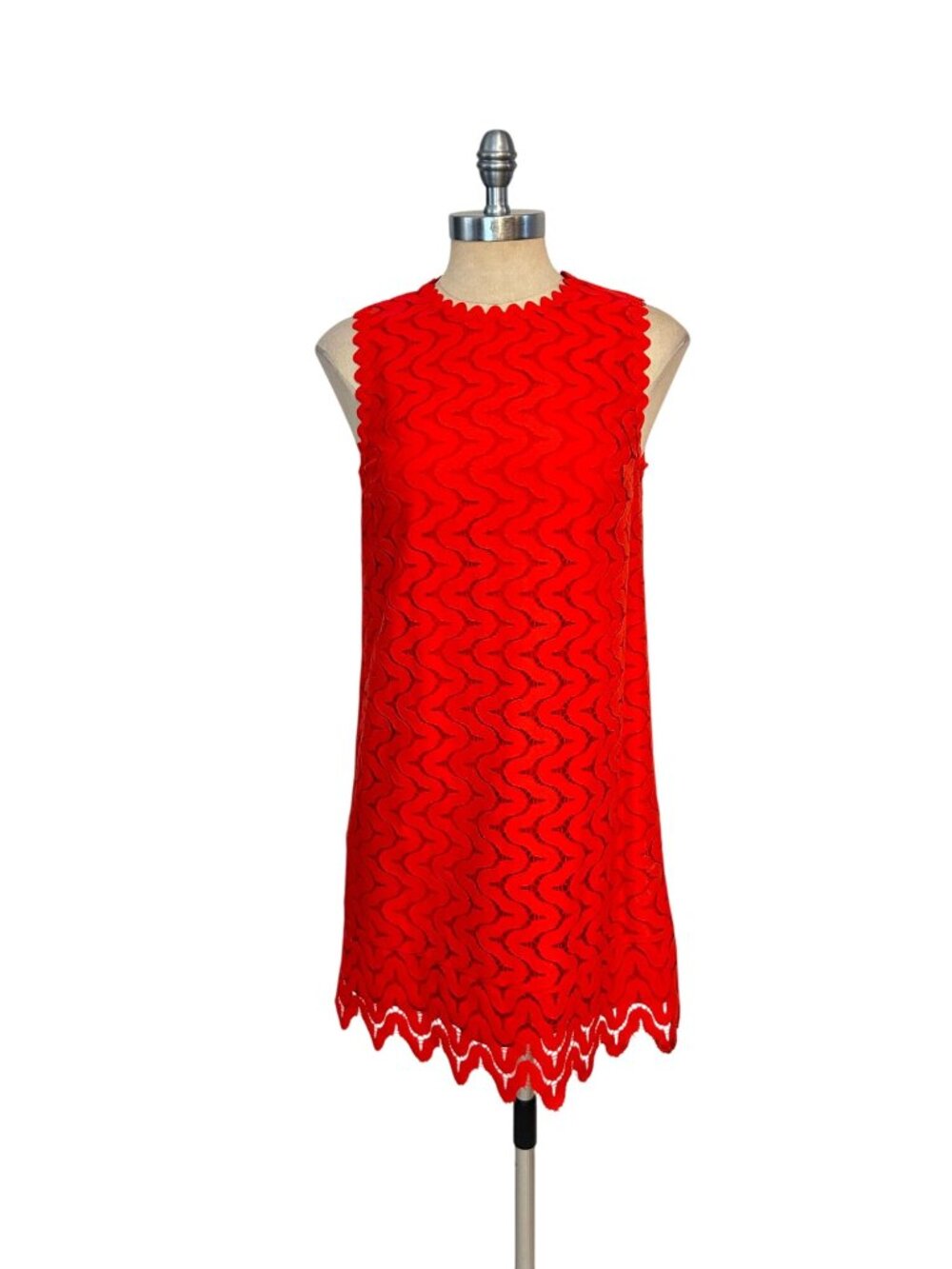 Kate Spade Sand Dune Red Lace Shift Sleeveless Dress size 2